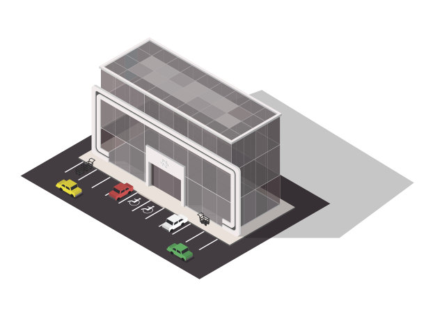 矢量等距建筑图标图片下载