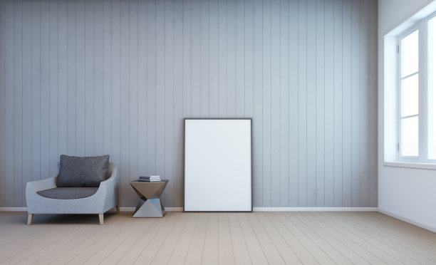 客厅墙上挂着白色的画框图片下载