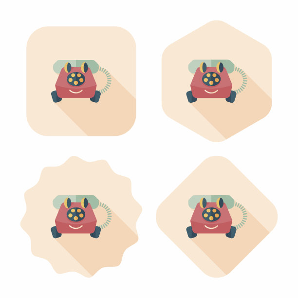 玩具手机平板图标与长影子，eps10图片下载