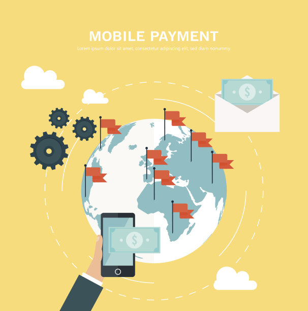 扁平的移动支付设计理念图片下载
