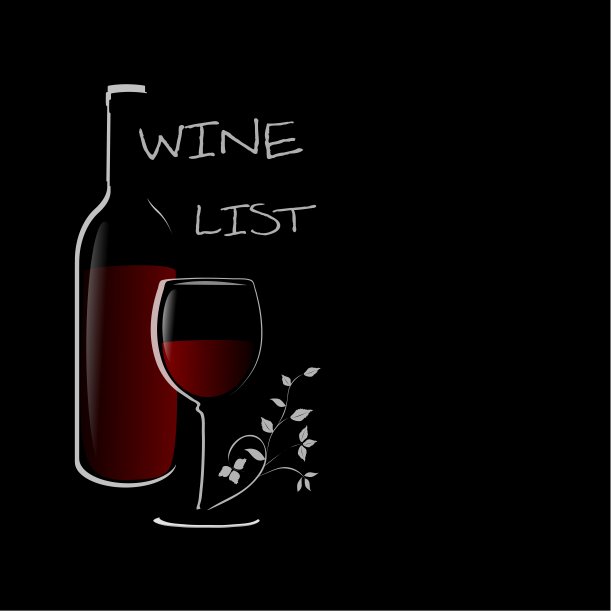 黑红酒清单卡图片下载