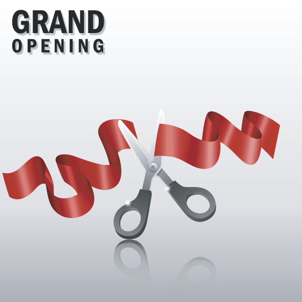 红丝带剪子隆重开幕图片下载