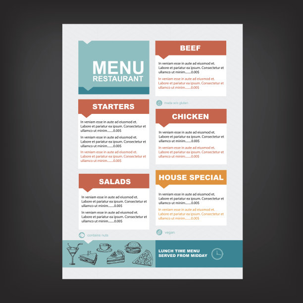 餐厅咖啡馆菜单。图片下载