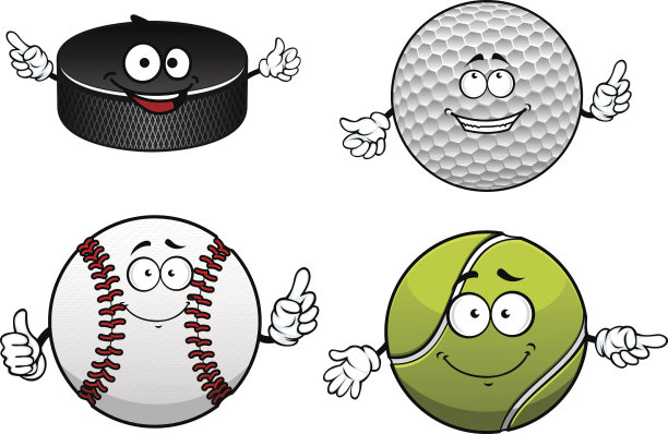 冰球、高尔夫球、网球和棒球项目图片下载