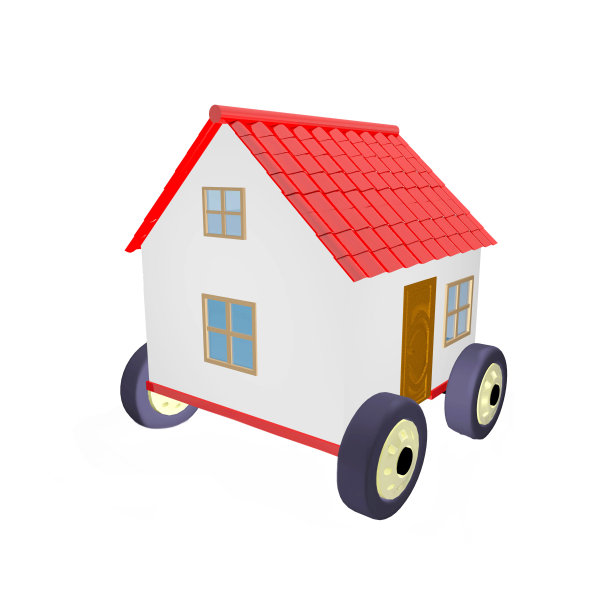 轮子上的房子3d图片下载