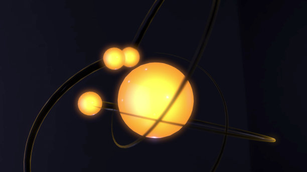 抽象3D背景黄色旋转球体图片下载