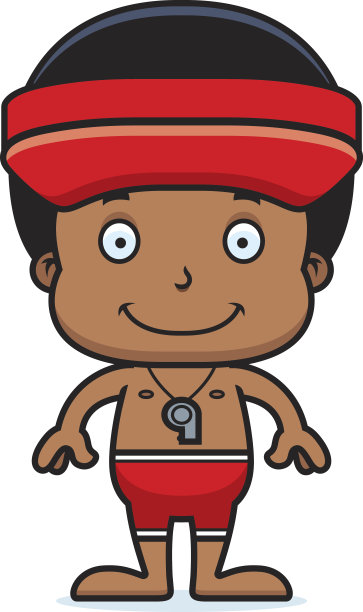 卡通微笑救生员男孩图片下载