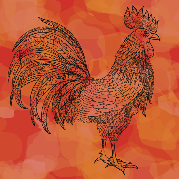 向量公鸡，2017年的标志图片下载