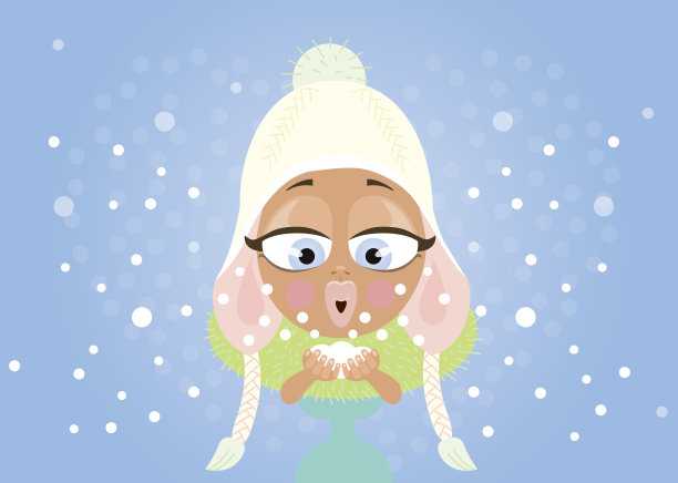 年轻女子和雪图片下载