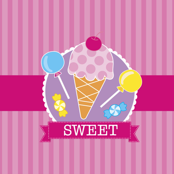 甜食图标背景矢量图片下载