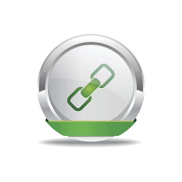 链接标志绿色矢量图标按钮图片下载