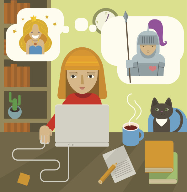 作家在工作。图片下载