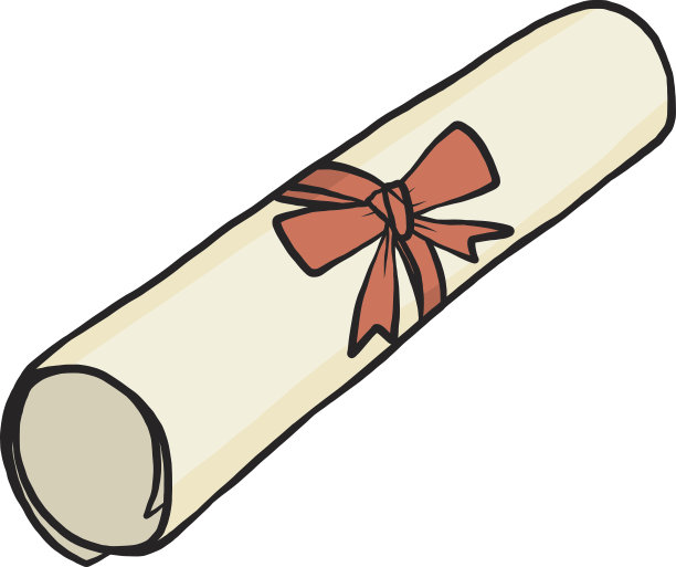 卷轴纸和红丝带图片下载