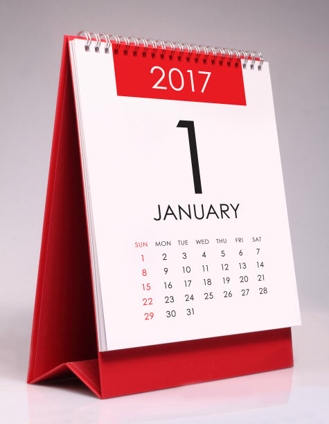 2017年1月简约桌面日历素材图片