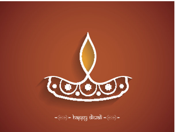 排灯节快乐卡片设计。图片下载