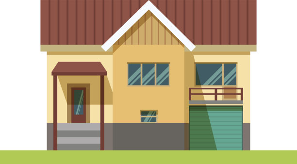 房子外观。传统的小屋。向量图片下载