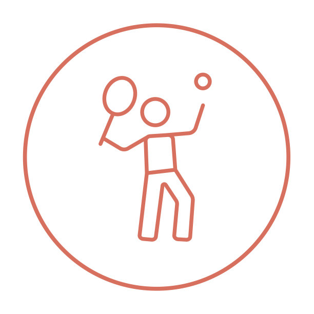 男子打大网球线图标图片下载