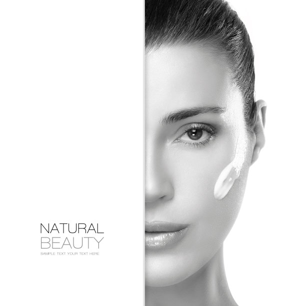 水疗中心的女孩。美容护肤理念。模板设计图片下载