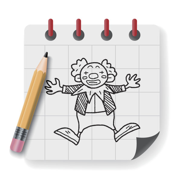 小丑涂鸦画图片下载