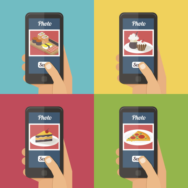 人们在给他们的食物拍照图片下载