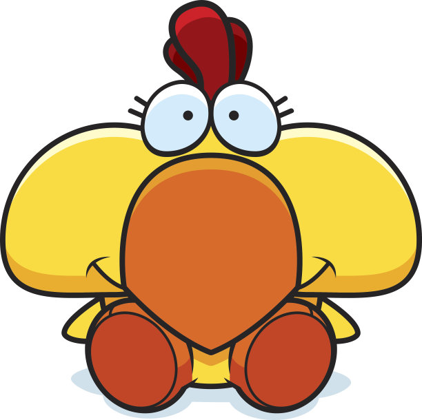 卡通鸡坐图片下载