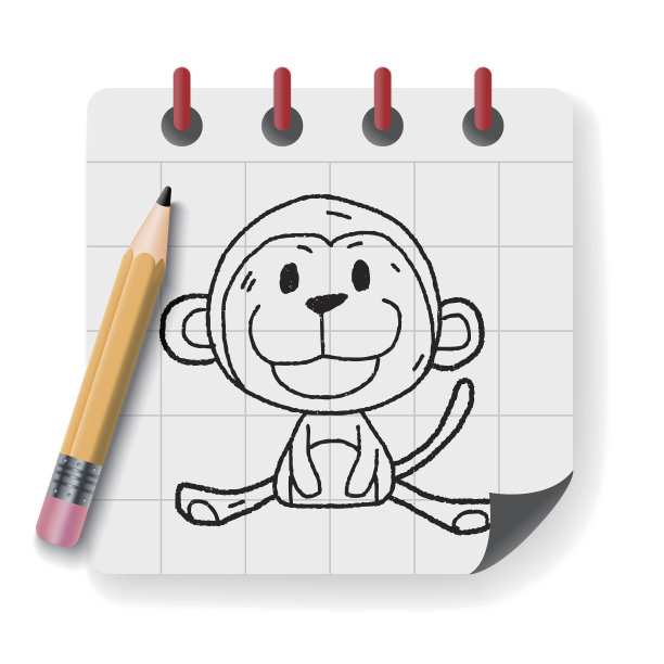 十二生肖猴涂鸦画图片下载