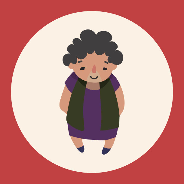 家庭祖母字符平面图标元素背景，eps10图片下载