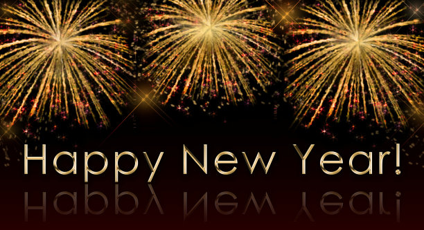 在烟花的背景下写新年快乐图片下载