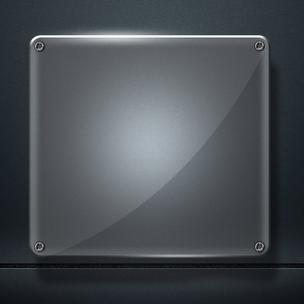 设置8。灰色金属墙上的光滑玻璃图片下载