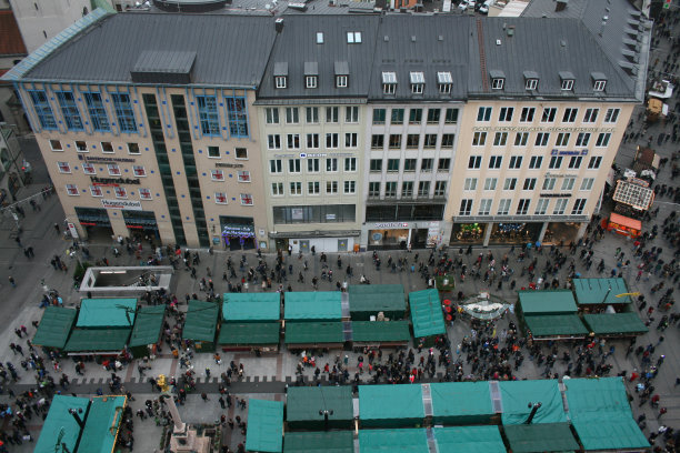 玛丽恩广场-圣诞集市，慕尼黑，德国图片下载