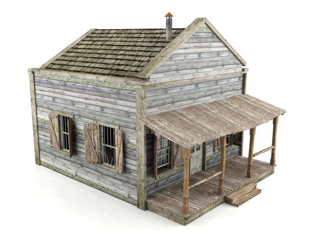 被遗弃的房子孤立图片下载