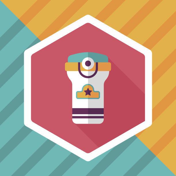 水瓶与长阴影的扁平图标，eps10图片下载