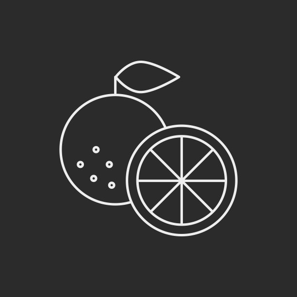 水果橙色线图标图片下载