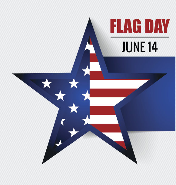 美国国旗日，6月14日国旗日。矢量插图。图片下载