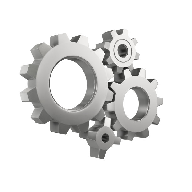 简单的机械系统与齿轮隔离图片下载