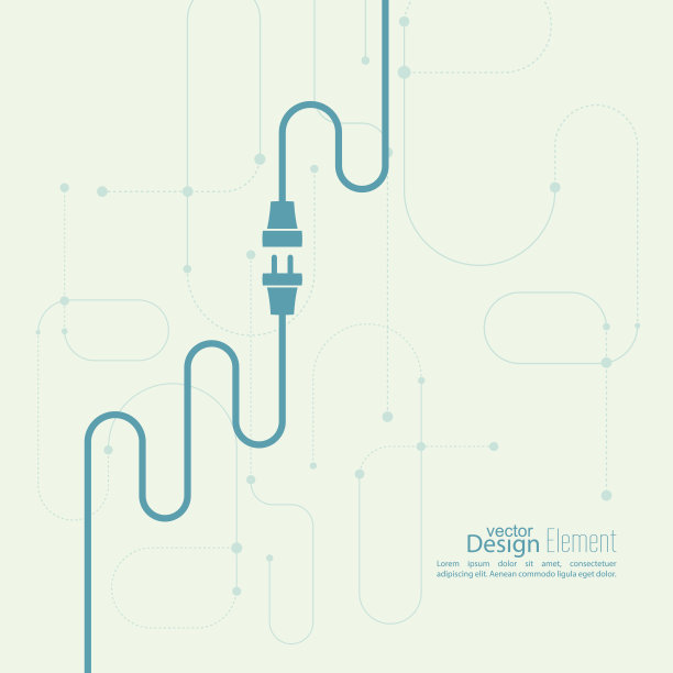 摘要背景与电线插头和插座素材图片