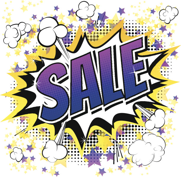 销售-漫画风格的词。素材图片