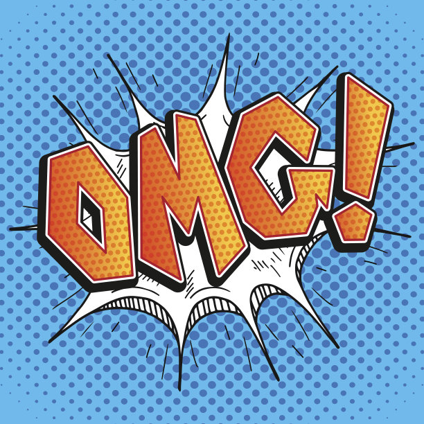 我的天，复古波普艺术风格的漫画泡泡图片下载