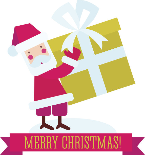 圣诞老人带着礼盒图片下载
