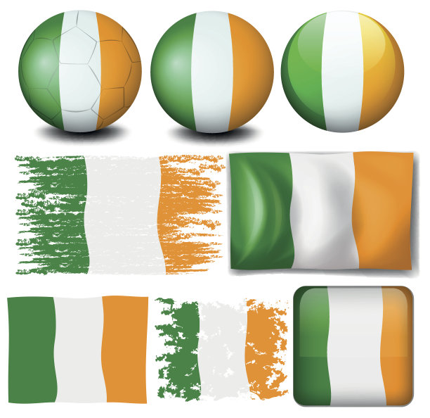 非洲旗帜在不同的项目上图片下载