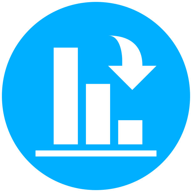 条形图图标上的圆形按钮。图片下载