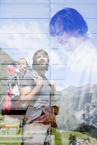 双重暴露药剂师和登山家图片下载