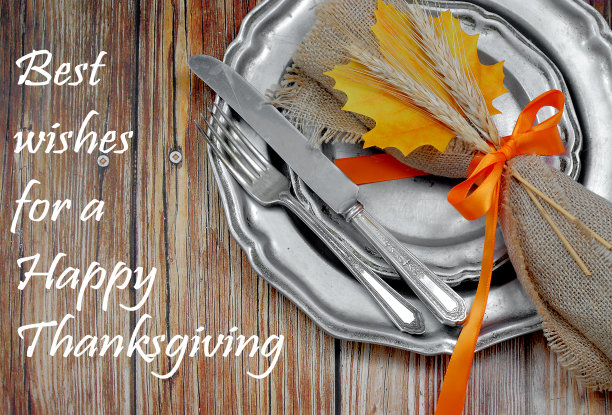 复古秋季餐具摆设感恩节快乐图片下载