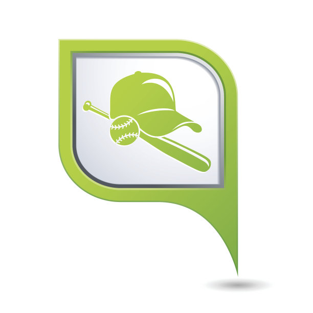 地图指针与棒球图标图片下载