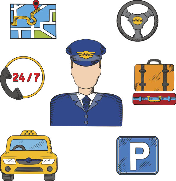 出租车司机的职业和服务标志图片下载