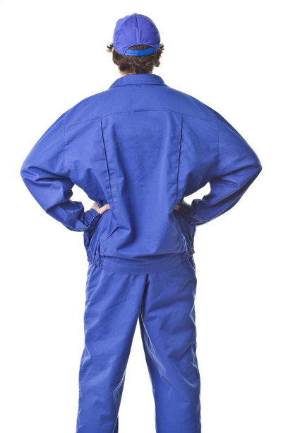 修理工背面人像配制服。图片下载