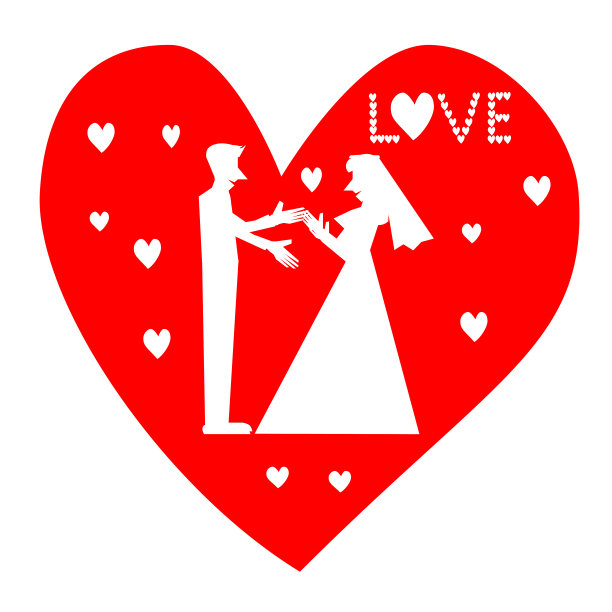 白色剪影，婚礼请柬图片下载