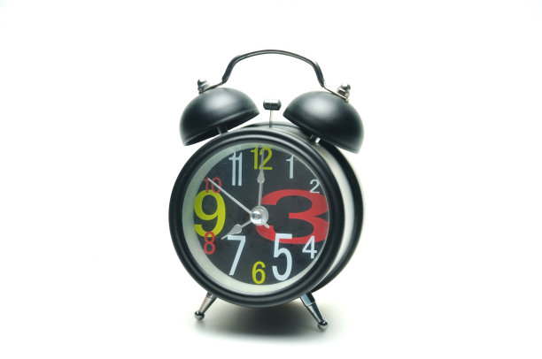 黑色闹钟8点与颜色数字图片下载