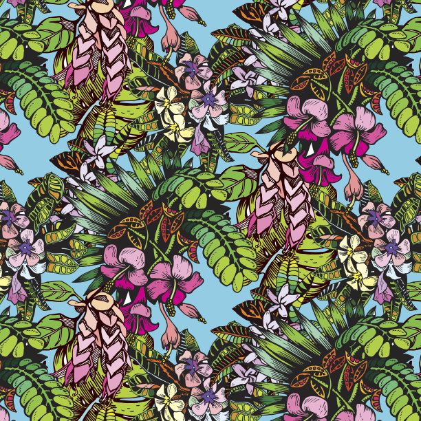 热带植物模式素材图片