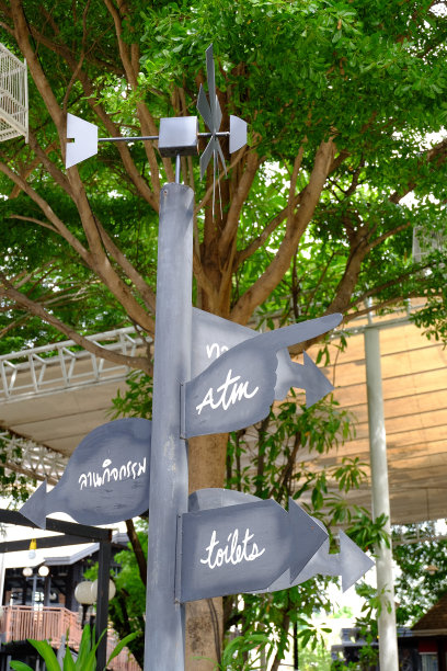 城市街道上空白的白色标志图片下载